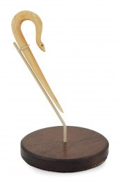 WHALE IVORY SNAKE-FORM BODKIN