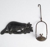 WHALE OIL LAMP & CAST IRON BEA