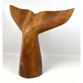Whale tail sculpture signed J