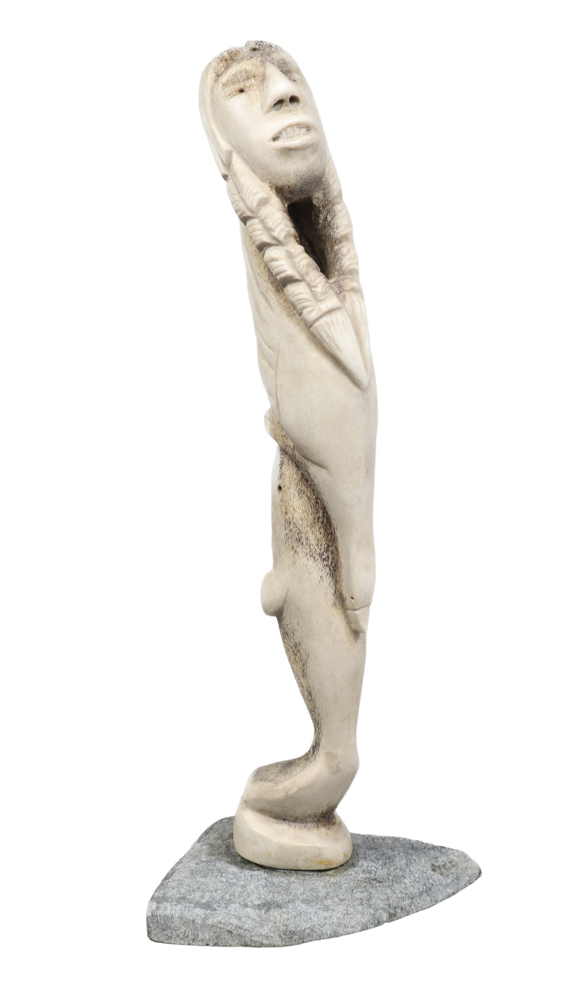Whale vertebrae carving,