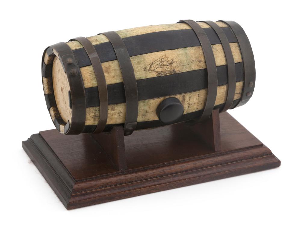 WHALEBONE AND EBONY WATER CASK WITH