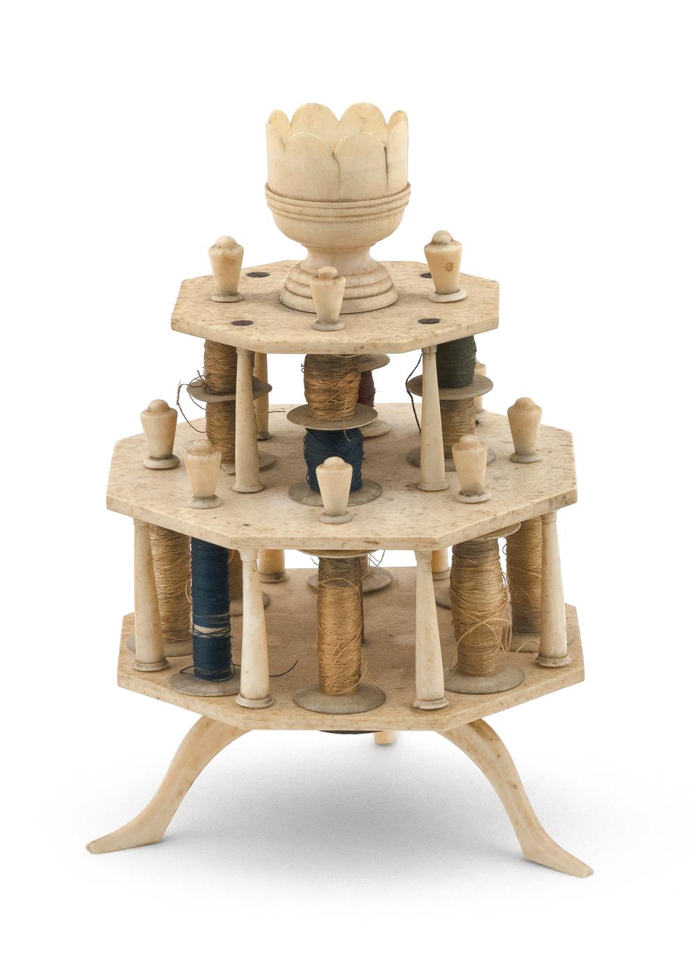 WHALEBONE AND IVORY THREAD STAND