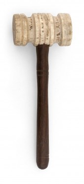 WHALEBONE AND MAHOGANY GAVEL W