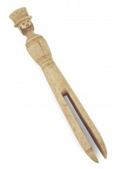 WHALEBONE CLOTHESPIN CARVED AS