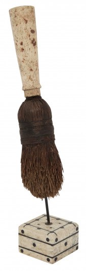 WHALEBONE-HANDLED HEARTH BRUSH