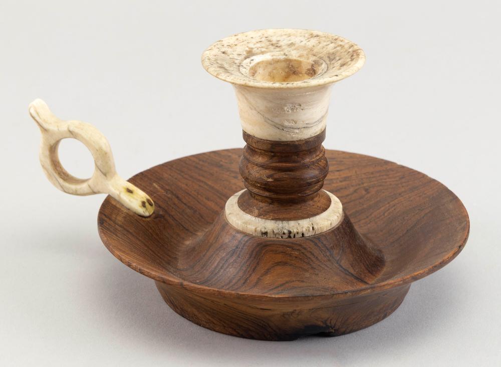 WHALEBONE-MOUNTED TEAK CHAMBER