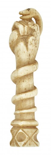 WHALEBONE WAX SEAL CARVED AS F