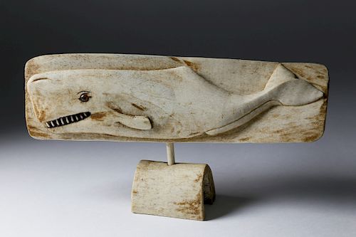 WHALEMAN BAS RELIEF WHALEBONE
