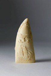 WHALEMAN CARVED AND SCRIMSHAW