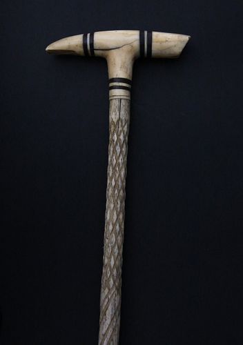 WHALEMAN CARVED ANTIQUE WHALE IVORY