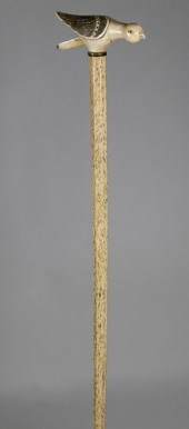 WHALEMAN CARVED WHALE IVORY AN