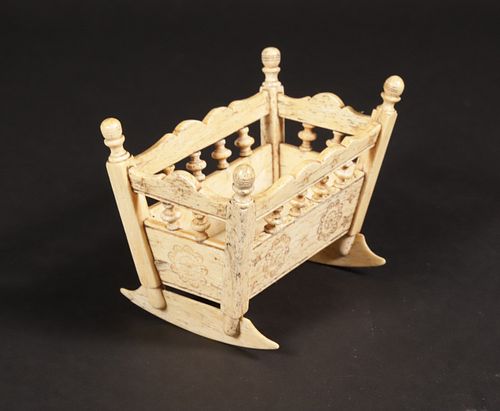 WHALEMAN CARVED WHALEBONE MINIATURE