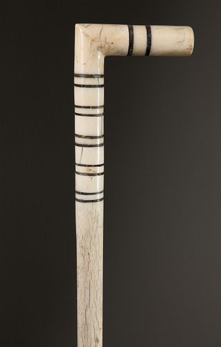 WHALEMAN MADE L-GRIP CANE, 19TH