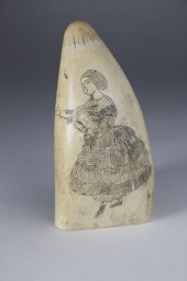 WHALEMAN SCRIMSHAW SPERM WHALE