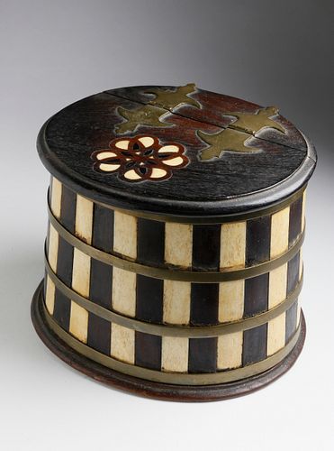 WHALER MADE ANTIQUE WHALEBONE BRASS