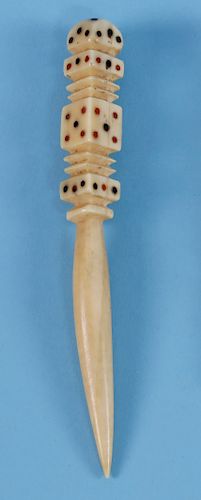 WHALER MADE WHALE IVORY INLAID