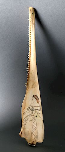 WHALER SCRIMSHAWED AND POLYCHROME