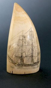WHALER SCRIMSHAWED AND POLYCHR