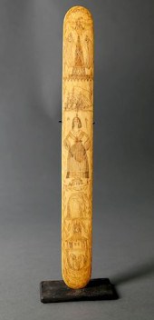 WHALER SCRIMSHAWED WHALEBONE B