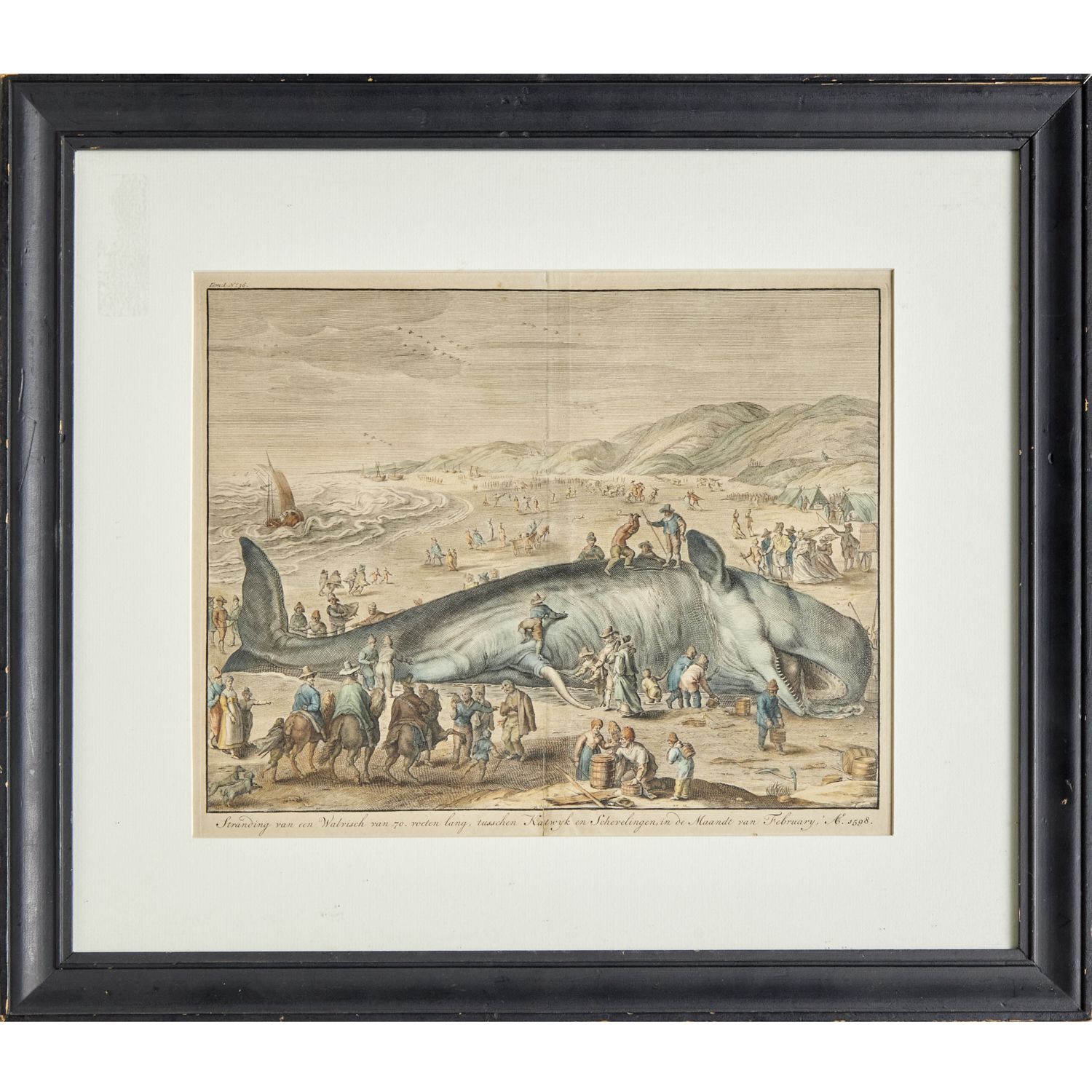 [WHALING] HAND-COLORED ENGRAVING,