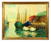 WHARF SCENE (AMERICAN  EARLY 2