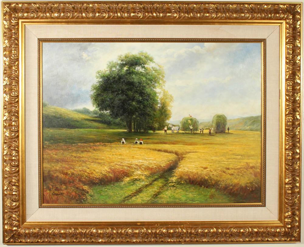 WHEAT HARVEST, OIL ON CANVASWHEAT