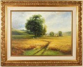 WHEAT HARVEST, OIL ON CANVASWH