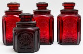 WHEATON RUBY RED GLASS JARS W