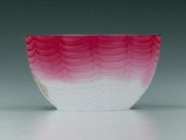 Wheeling drape bowl, cranberry