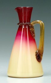 Wheeling peachblow claret jug,