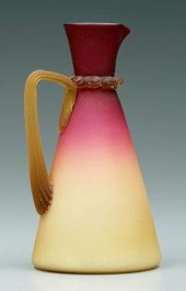 Wheeling peachblow claret jug,