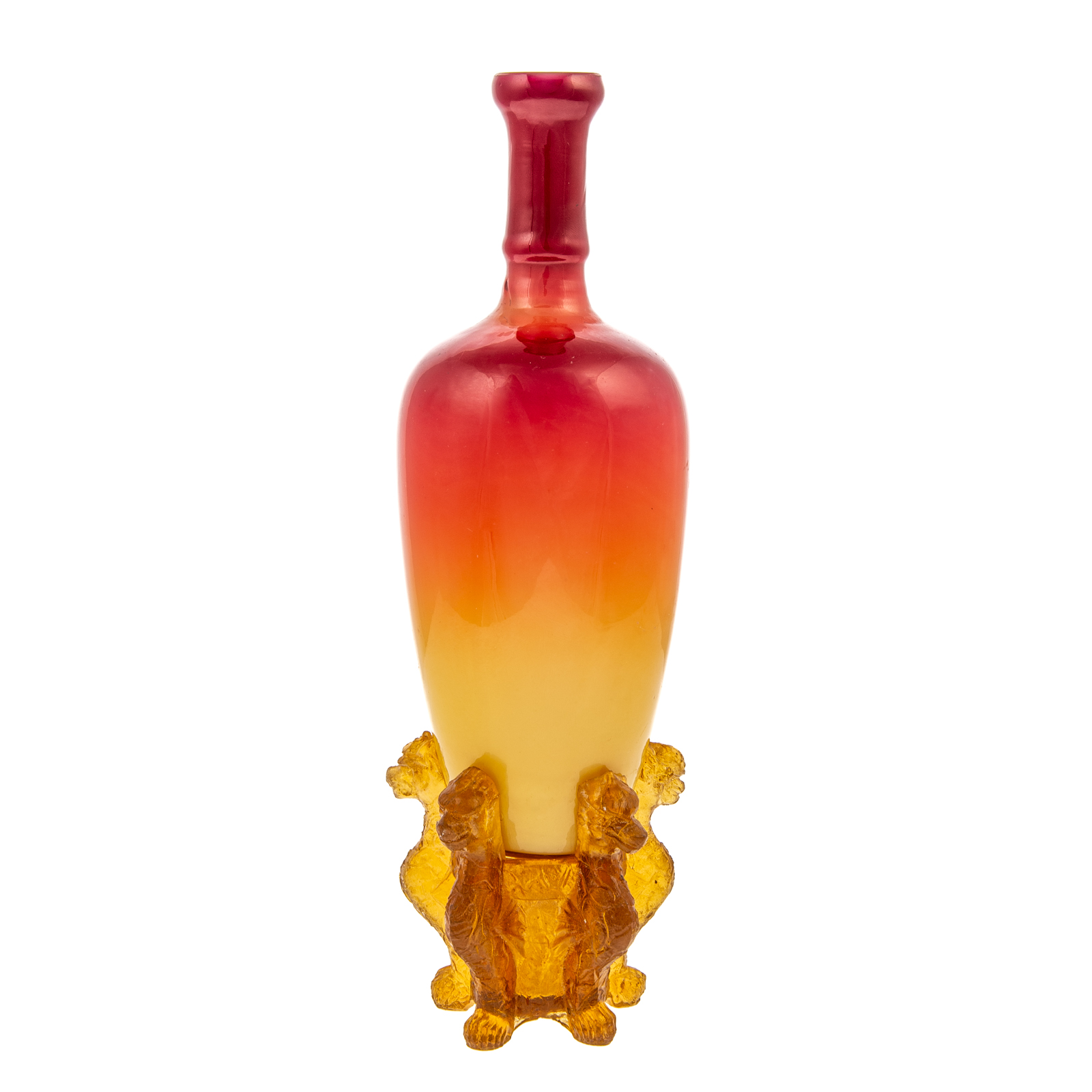 WHEELING PEACHBLOW GLASS MORGAN