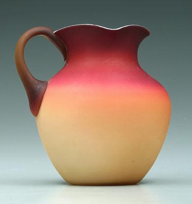 Wheeling peachblow pitcher, satin