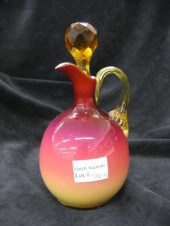 Wheeling Shiny Peachblow Cruet