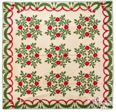 WHIG ROSE QUILT WITH SWAG BORD