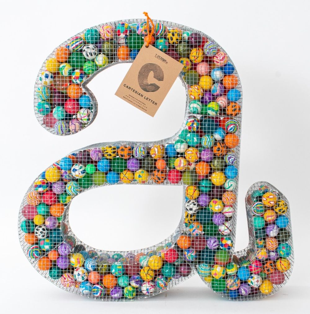 WHIMSICAL "A" MONOGRAM SCULPTURE T.