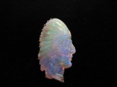 Whimsical carved white opal br
