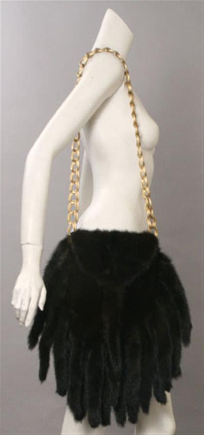 Whimsical mink chain-handle purse