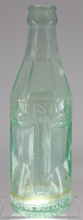 WHISTLE GREEN GLASS BOTTLE, WH
