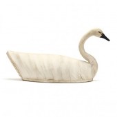 WHISTLING SWAN DECOY, SIGNED P