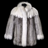 White and Natural Fox Jacket A