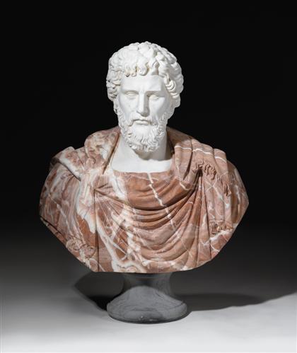 White and veined rouge marble