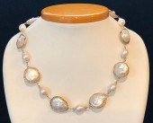 WHITE BAROQUE PEARL AND STERLI