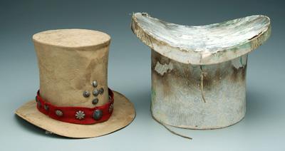 White beaver parade hat, applied
