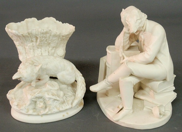 White bisque porcelain planter late
