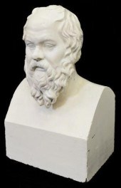 WHITE CAST PLASTER BUST OF SOC