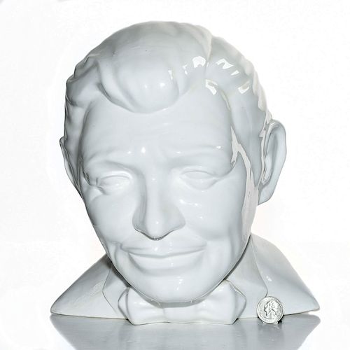 WHITE CERAMIC BUST, CLARK GABLEBust