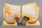 WHITE CRYSTAL GEODE BOOKENDS,