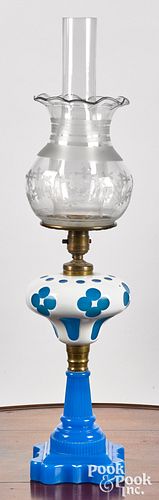 WHITE CUT TO BLUE OVERLAY GLASS