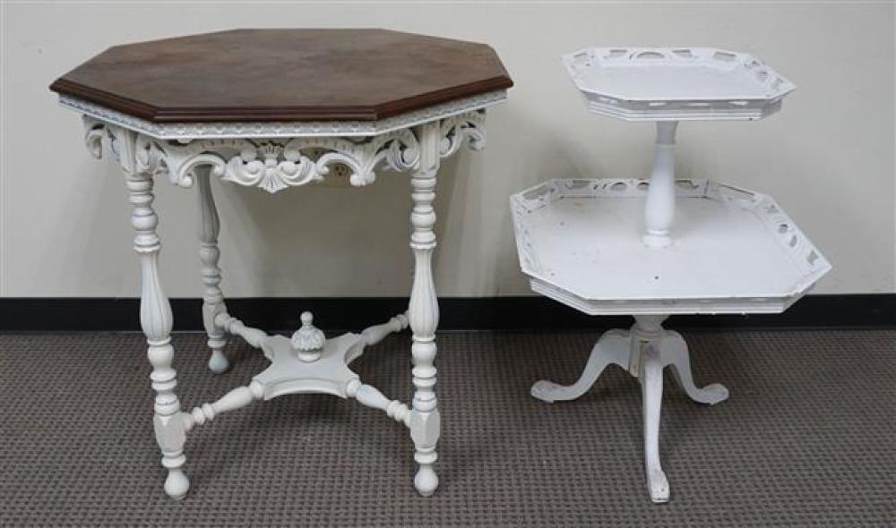 WHITE ENAMEL PAINTED TWO-TIER